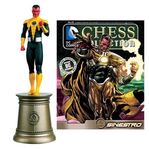 DC Superhero Sinestro Black Bishop Chess Piece with Collector Magazine